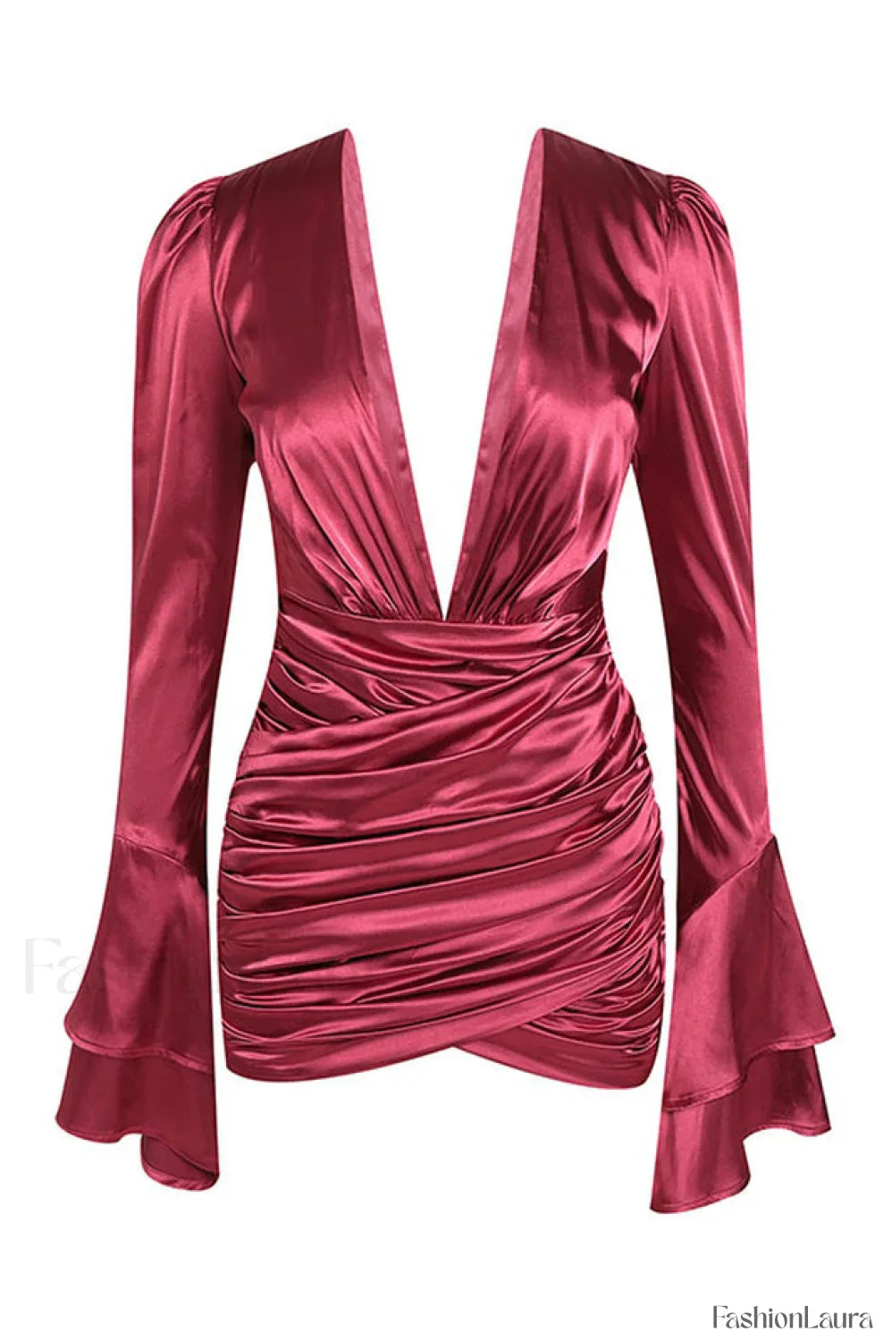 Plunging V Neck Charming Cocktail Mini Dress