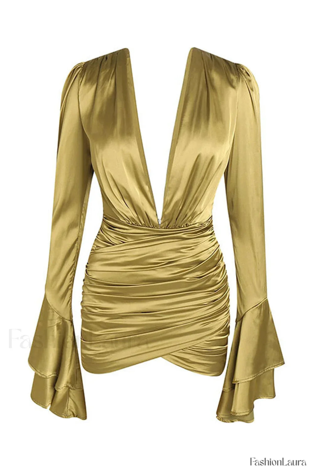 Plunging V Neck Charming Cocktail Mini Dress