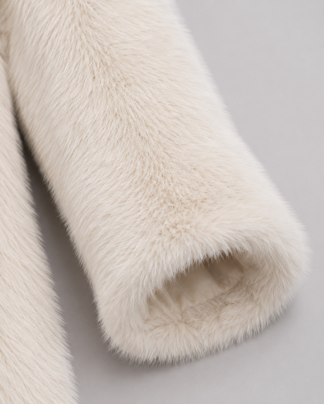 Plush Faux Fur Notch Lapel Midi Coat