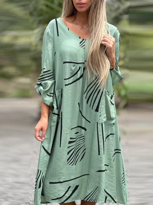 Sofía Elevated V Neck Dress Chic Silhouette Collection