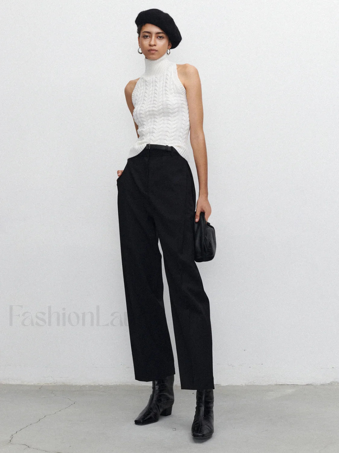 Pocket Straight Leg Trendy Pants Without Belt