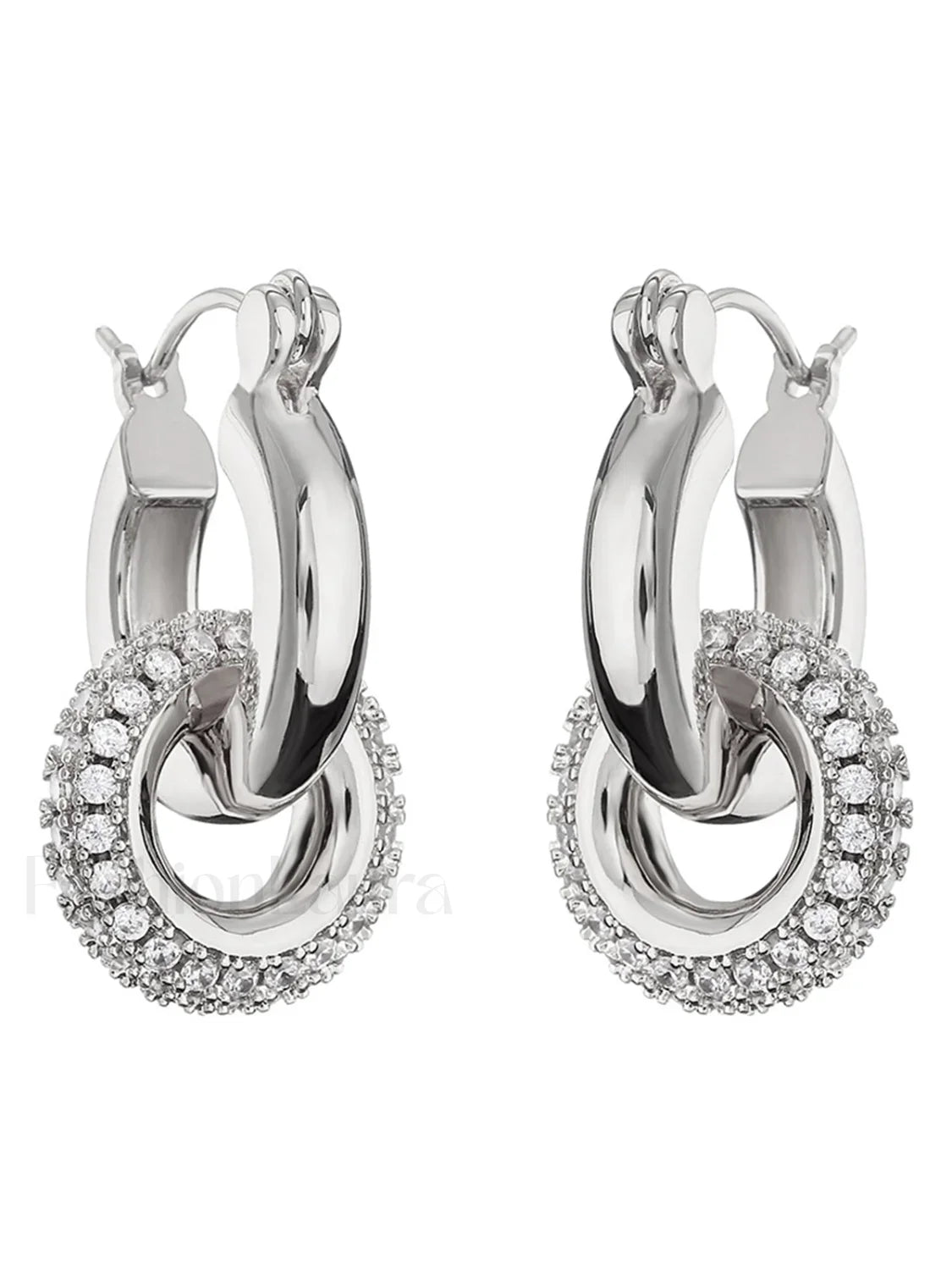 Polished Double Graceful Hoop Earrings