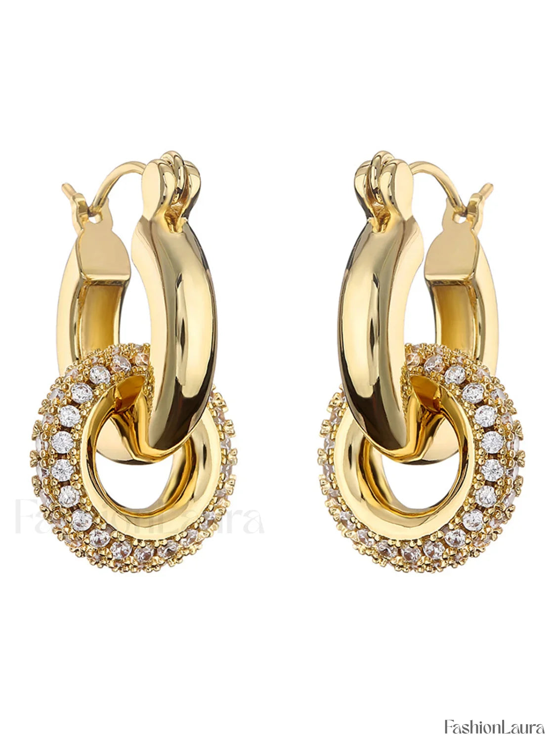 Polished Double Graceful Hoop Earrings