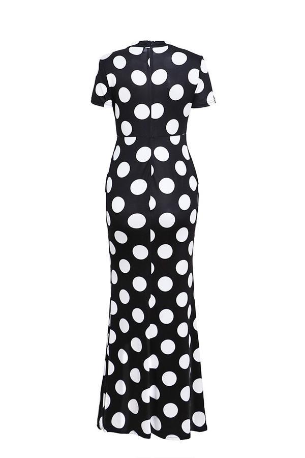 Striped V Neck Casual Midi Dress