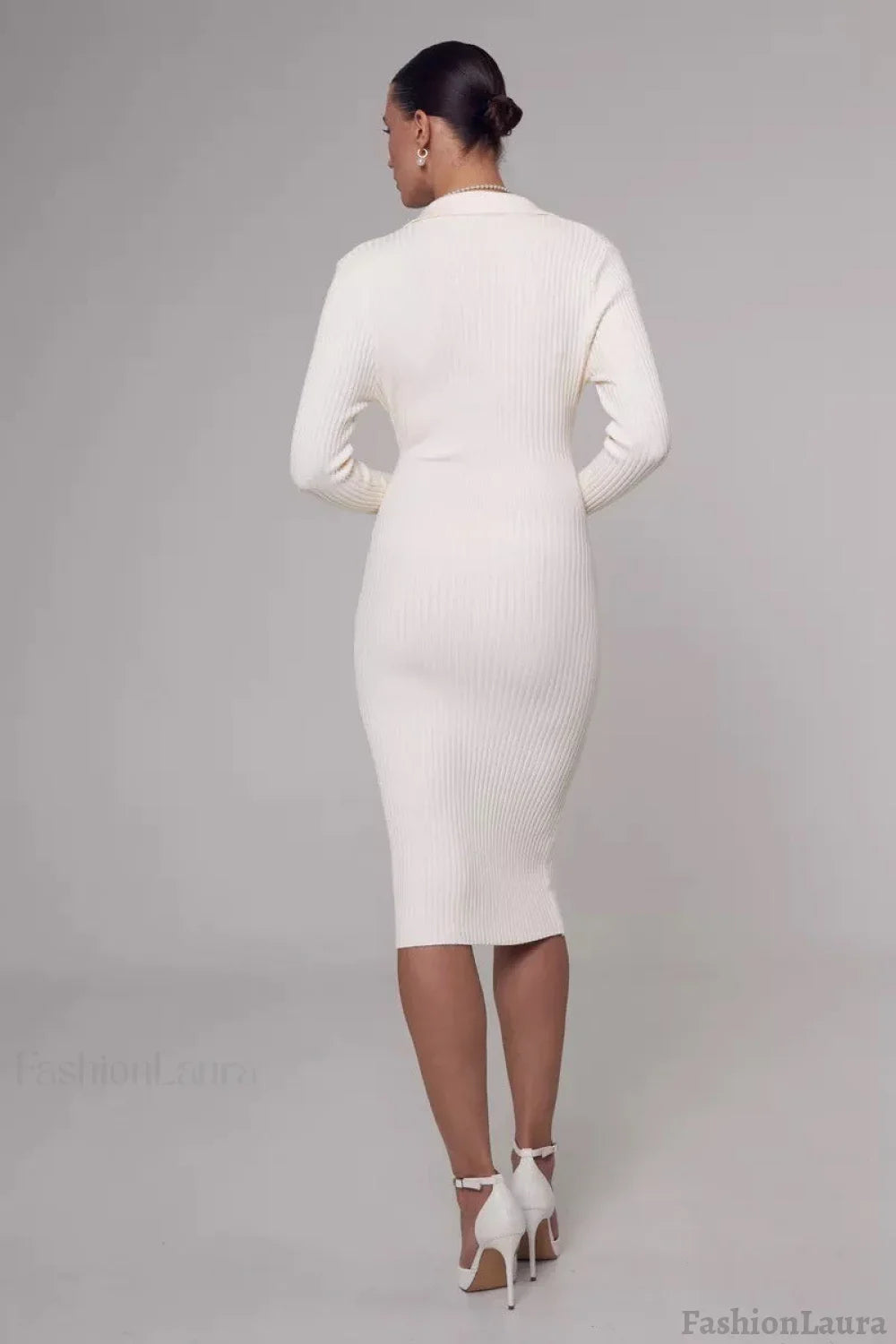 Polo Neck Bodycon Sweater Dress