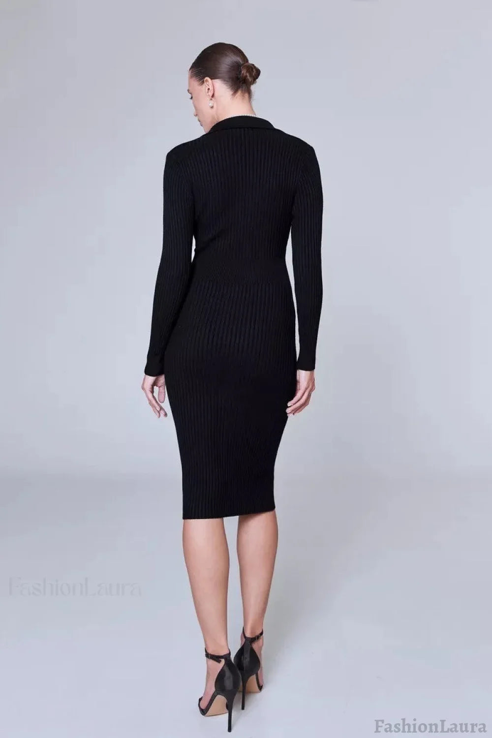 Polo Neck Bodycon Sweater Dress