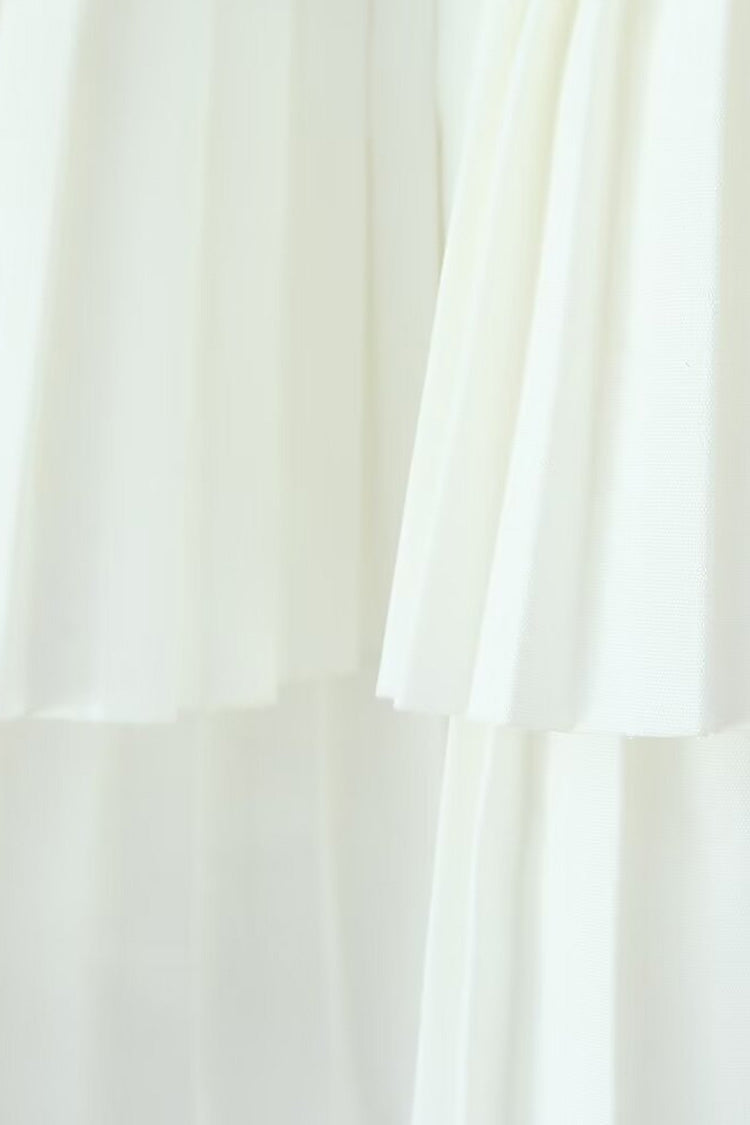 Preppy Foldover High Waist Ribbed Knit Panel Tiered Pleated Micro Mini Skirt