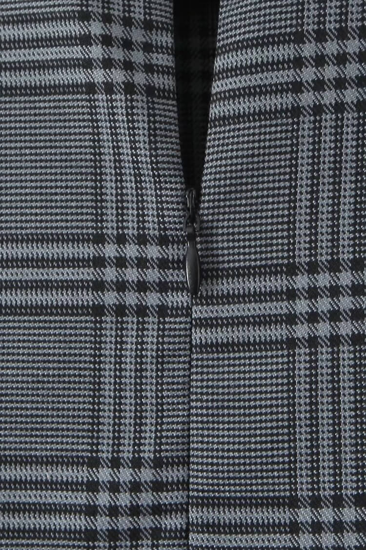 Preppy Plaid Print Crew Neck Sleeveless Drop Waist Pleated Mini Dress