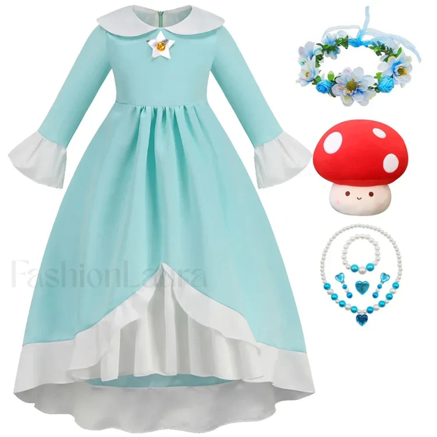 Princess Cosplay Peach Dress Accessories Role Play Carnival Birthday Kid Costume 2T (Tag 100) / Rosalina Dress D