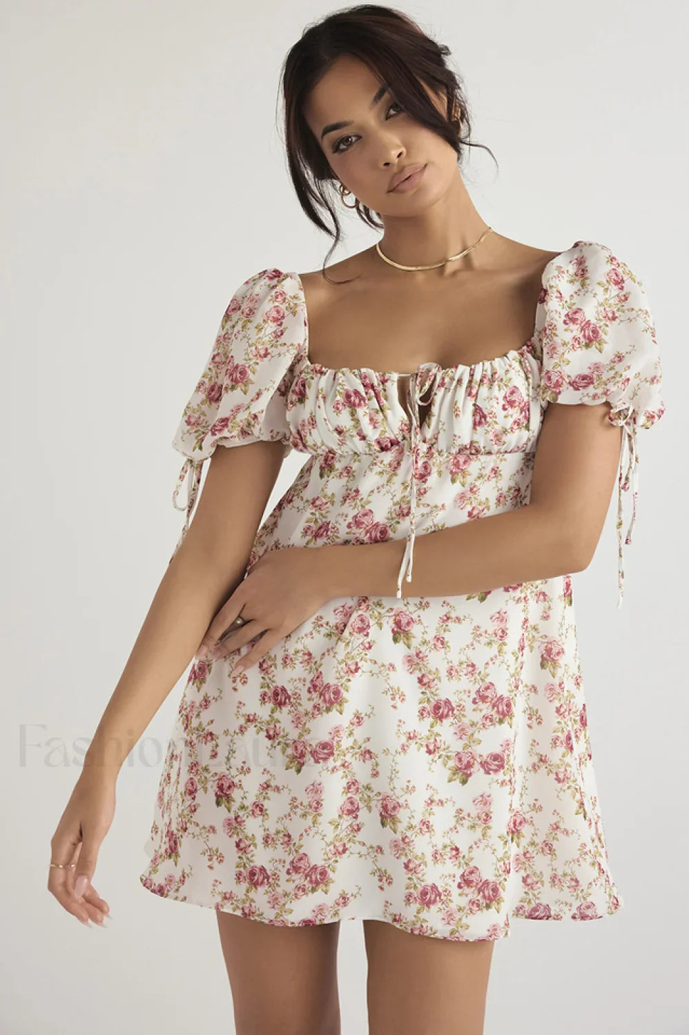 Princess Georgette Stylish Mini Dress XS / Rose Print