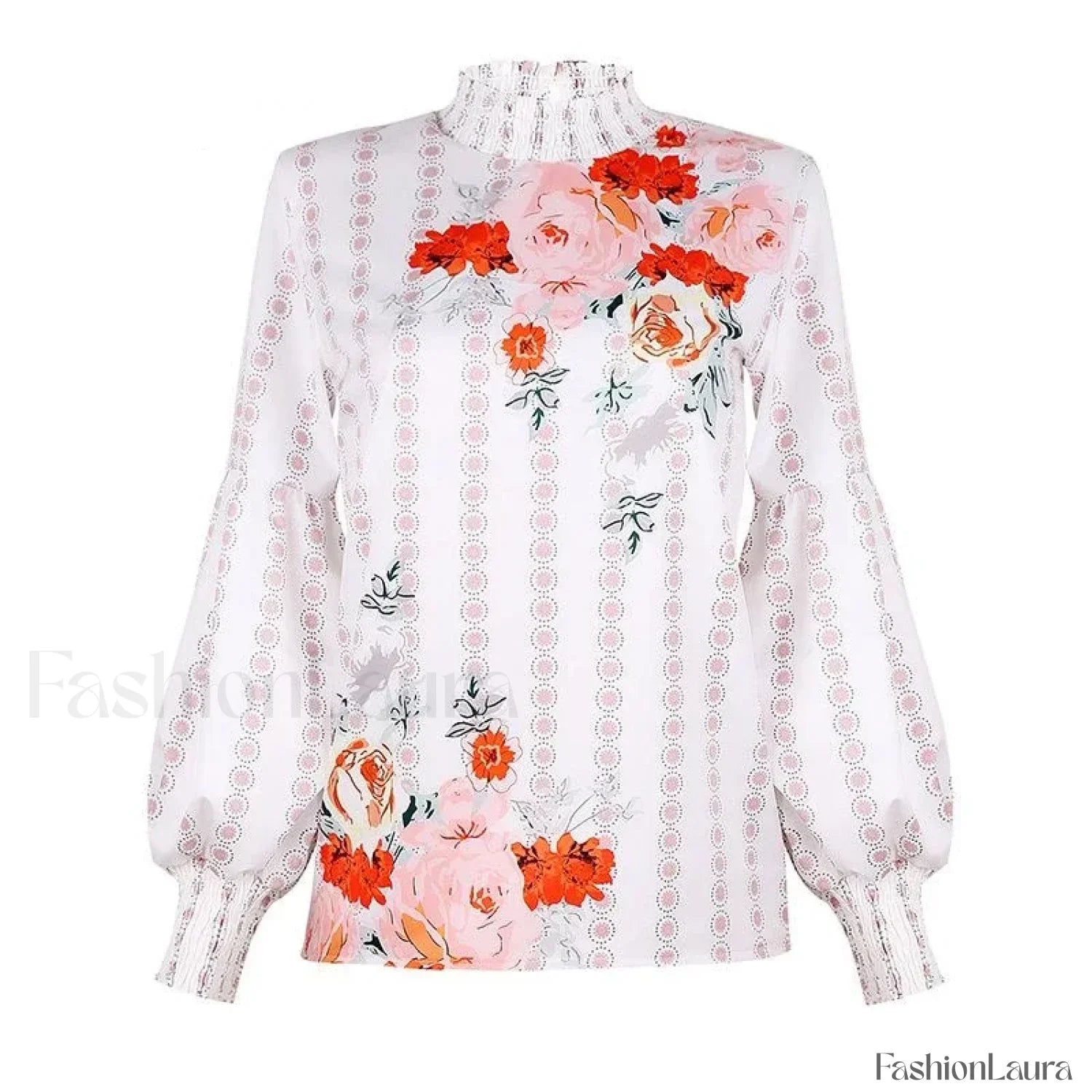 Printed Floral Korean Office Lady Blusas Blouse
