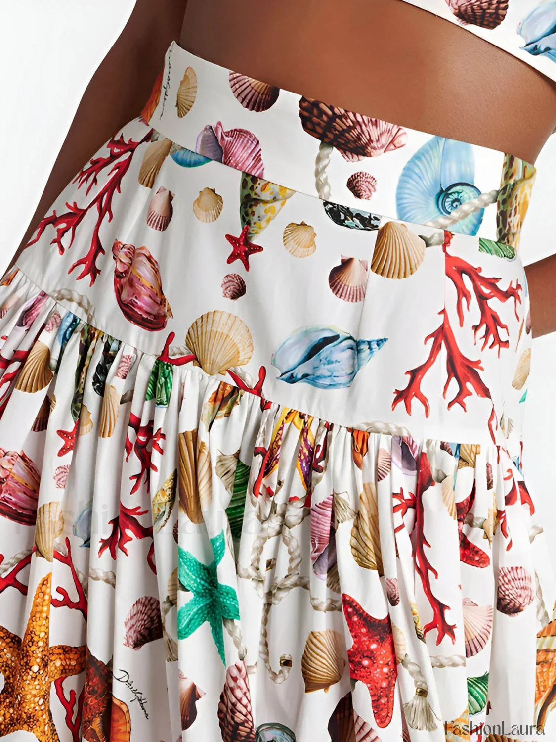 Printed Pleated Skirt Set