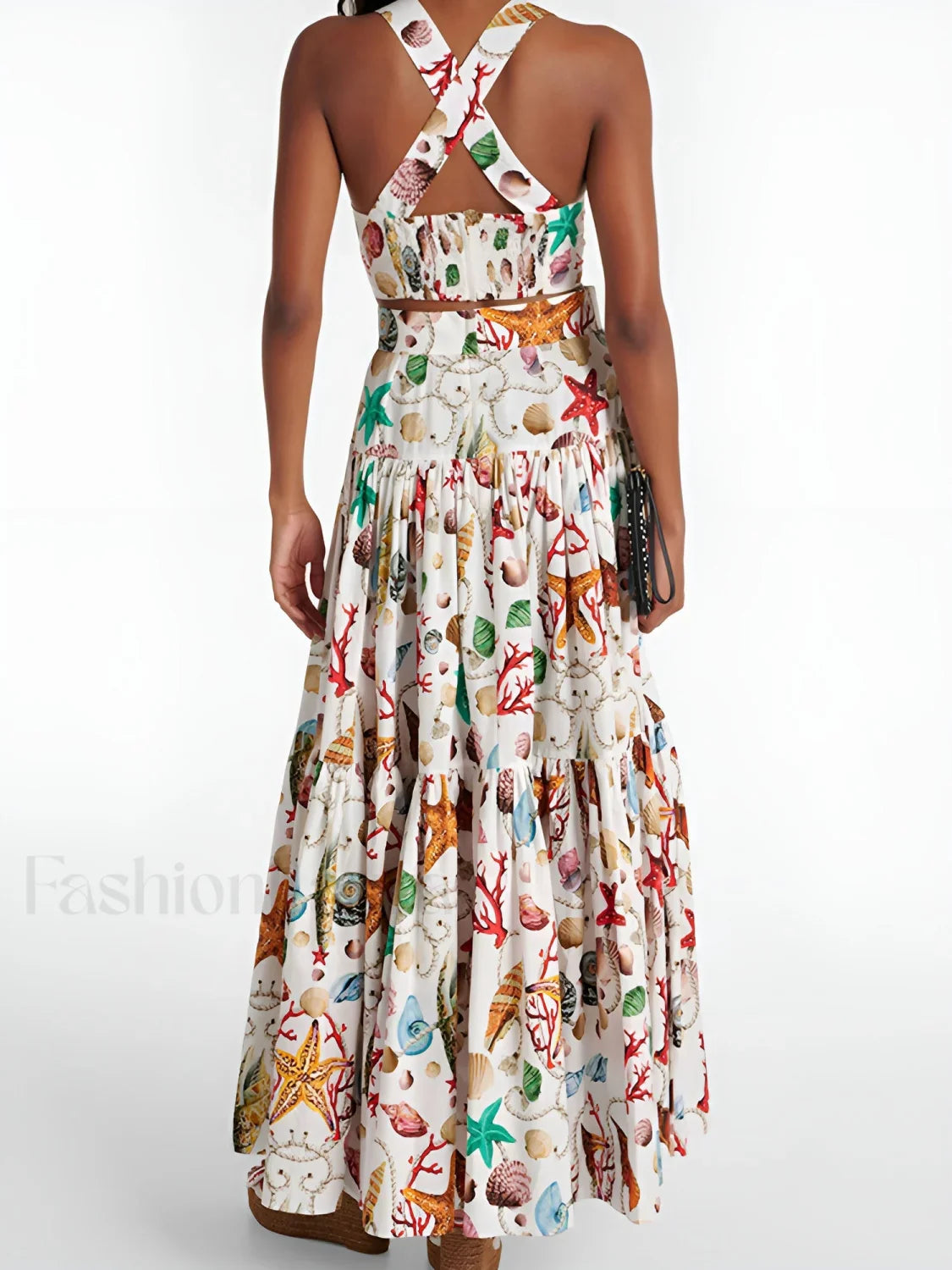 Printed Pleated Skirt Set