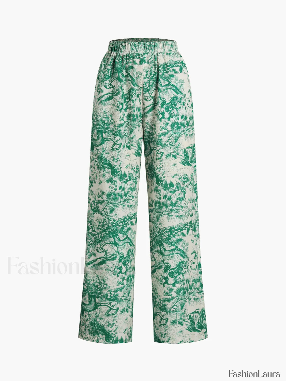 Printed Tie Graceful Up Pants Set