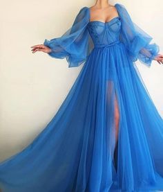 Vintage Puffy Sleeves Prom Dresses Tulle Princess Prom Quinceanera Dresses for Women C1982