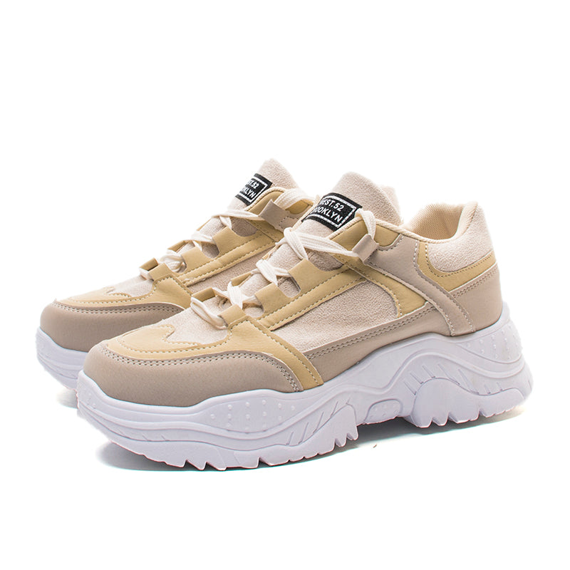 Patchwork Contrast Combination Women Chunky Sneaker