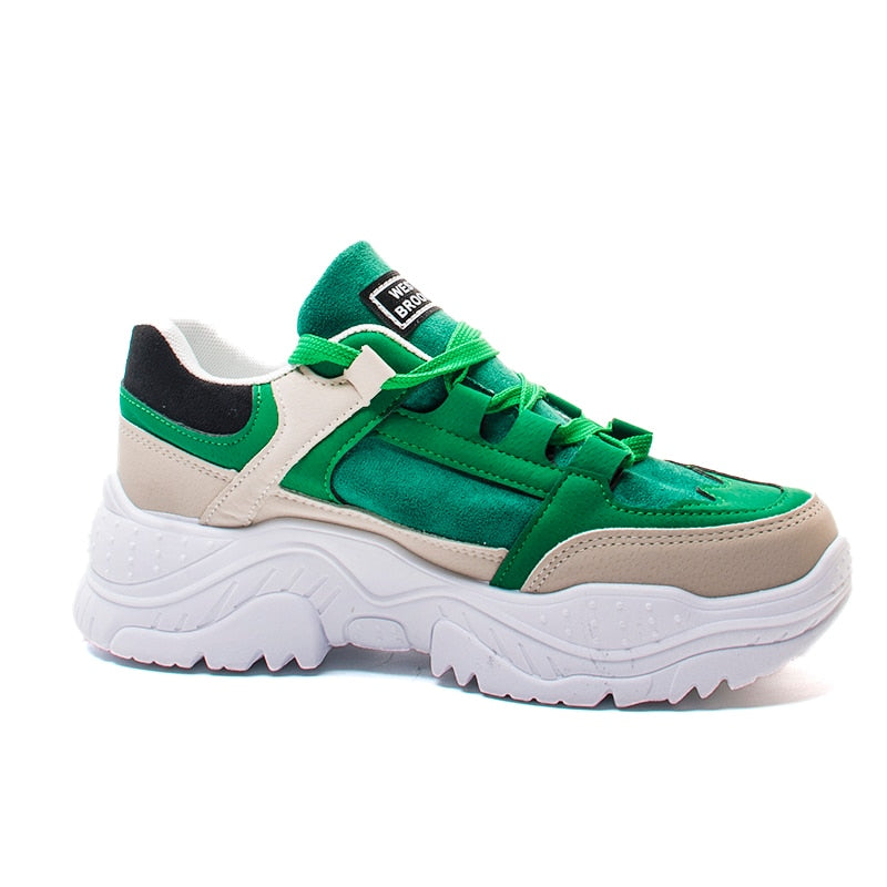 Patchwork Contrast Combination Women Chunky Sneaker