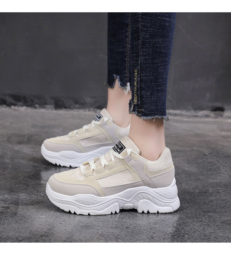 Patchwork Contrast Combination Women Chunky Sneaker