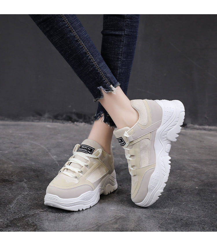 Patchwork Contrast Combination Women Chunky Sneaker
