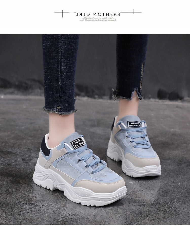 Patchwork Contrast Combination Women Chunky Sneaker