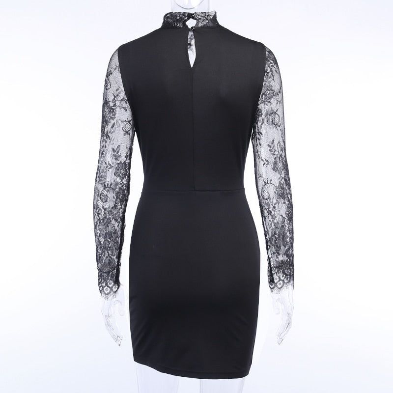 Janele Lace Long Sleeve Ruched Mini Dress 9