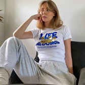 Life Blooms Stylish White Tee L Top