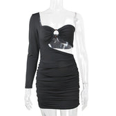 Long Sleeve Black Bodycon Party Dresses