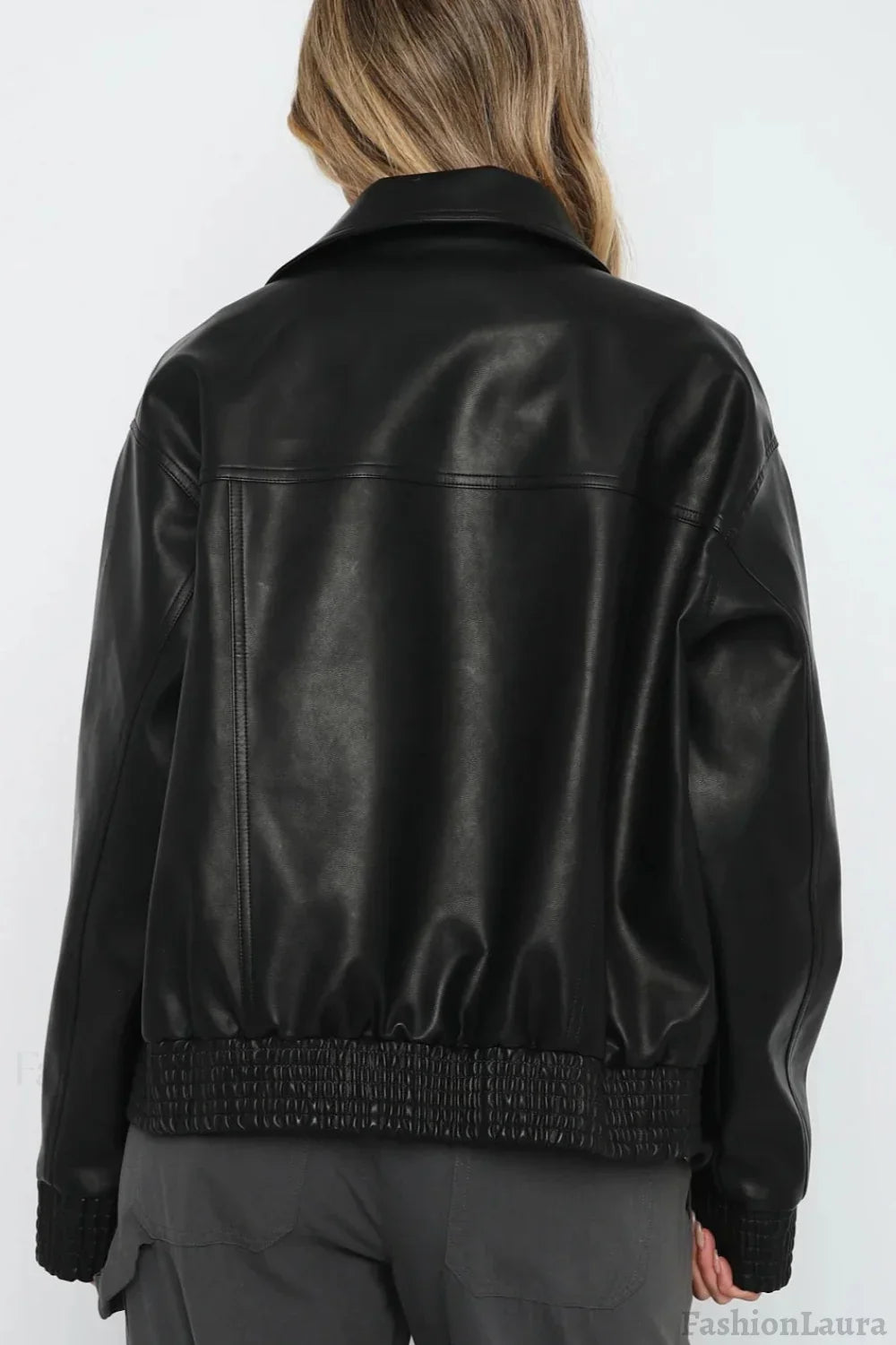 PU Leather Baseball Jacket
