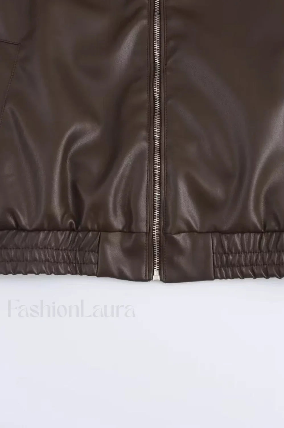 PU Leather Casual Lapel Jacket