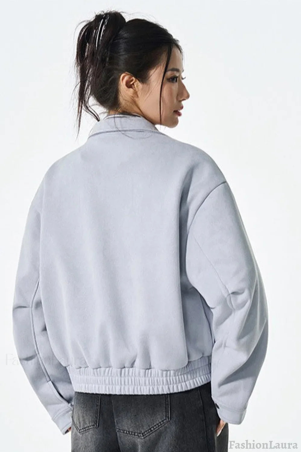 PU Leather Moto Style Longline Jacket