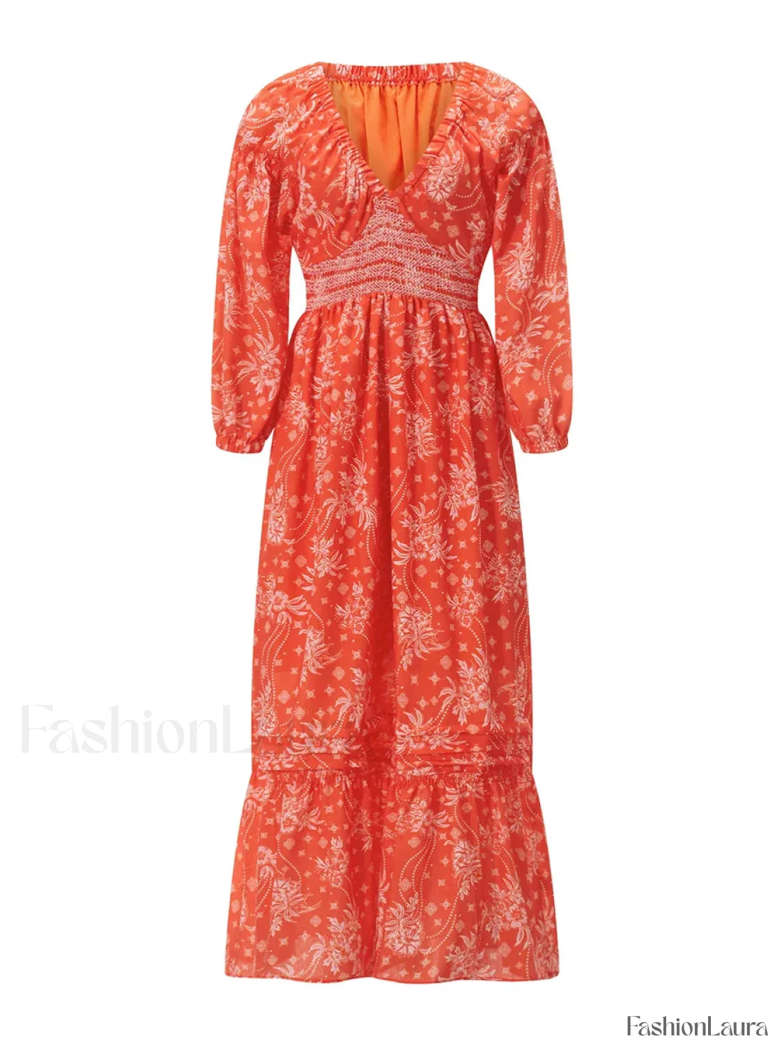 Puff-Sleeve Flowy Boho Dress