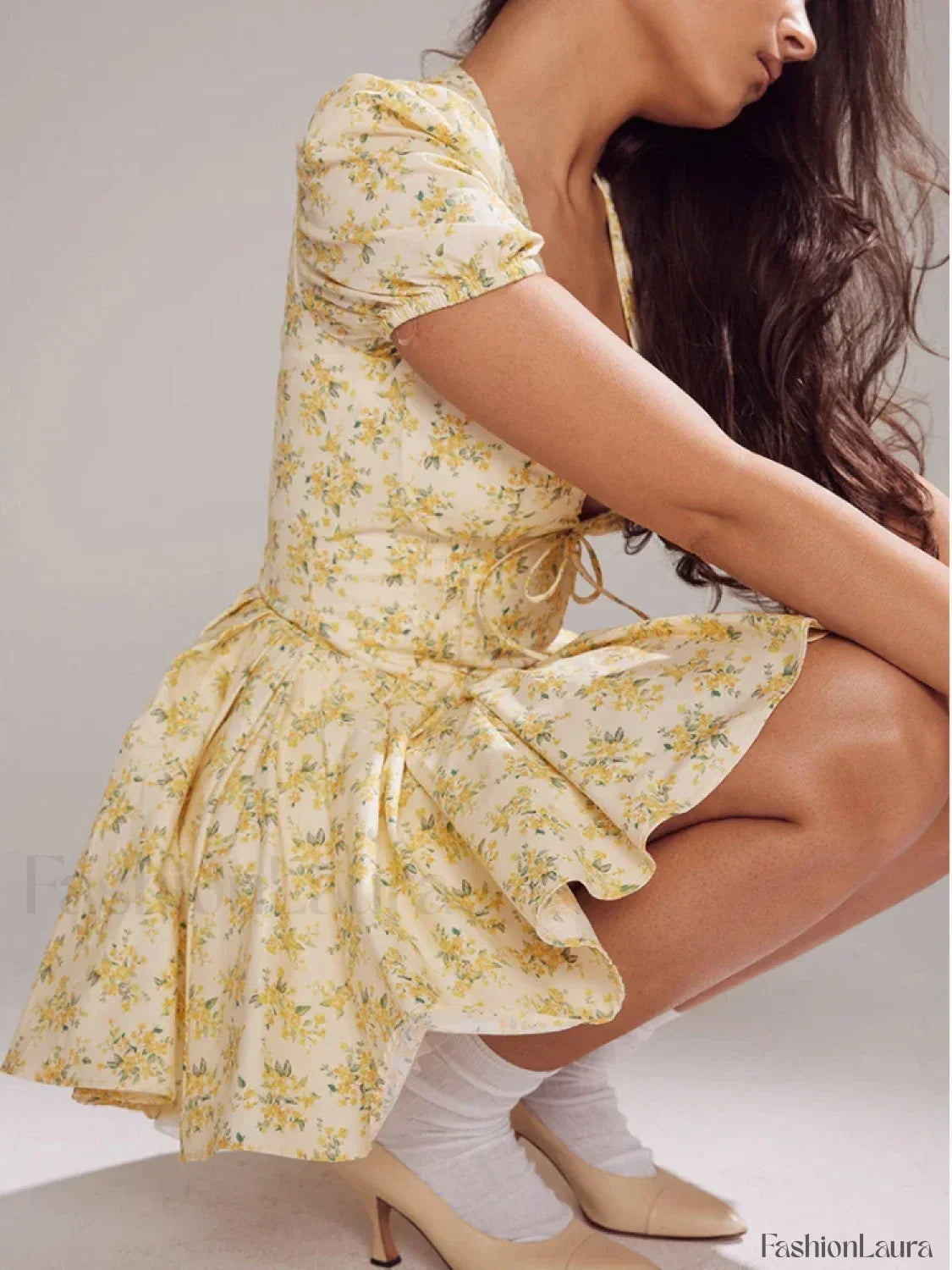 Puff Sleeve Tulle Mini Dress