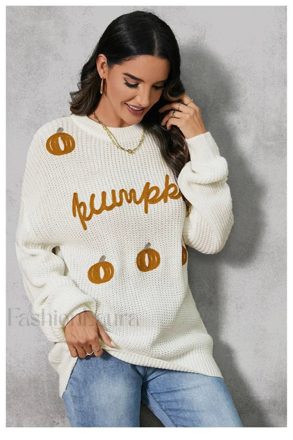 Pumpkin Graphic Knit Sweater