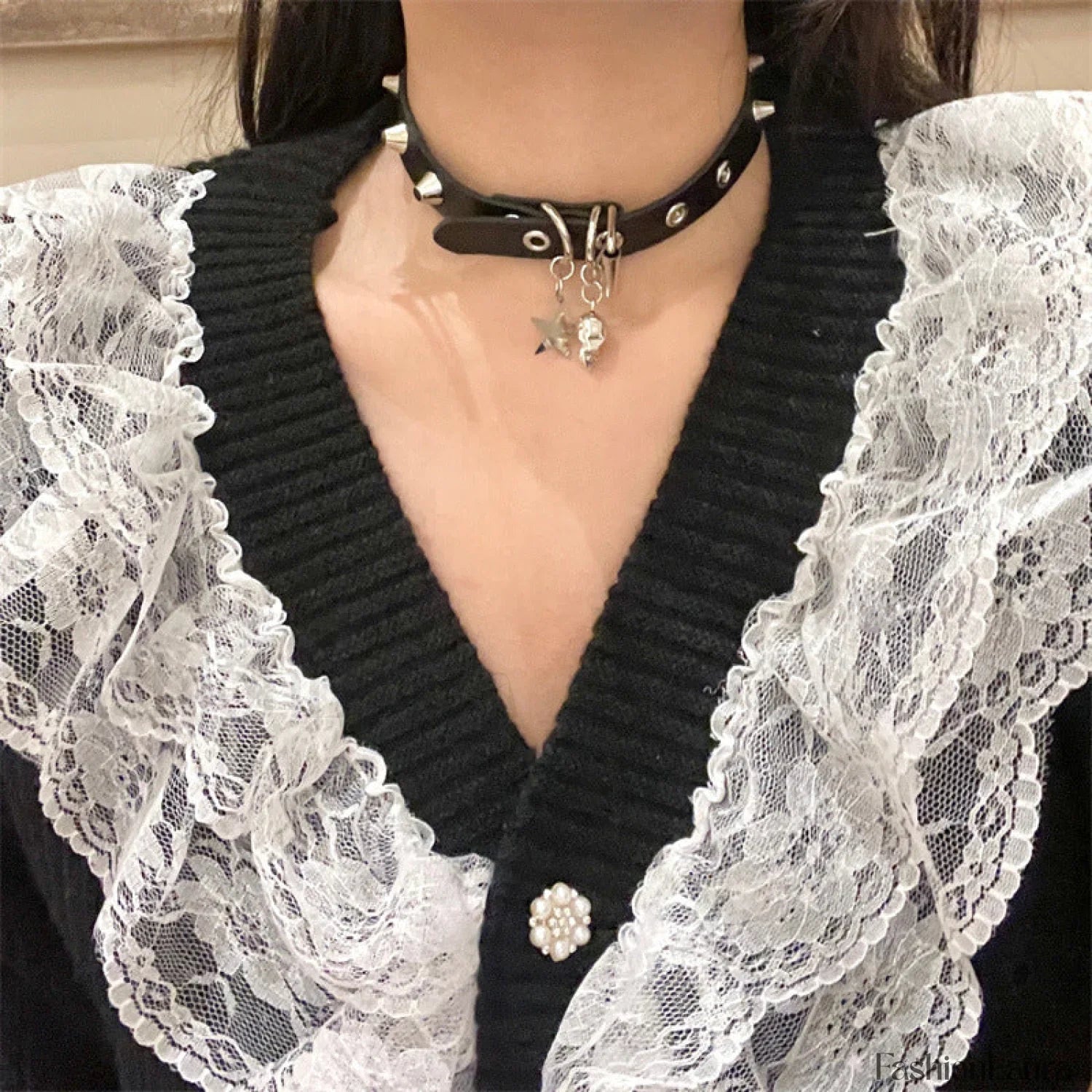 Punk Gothic Skull Pendant Y2K Choker Necklace