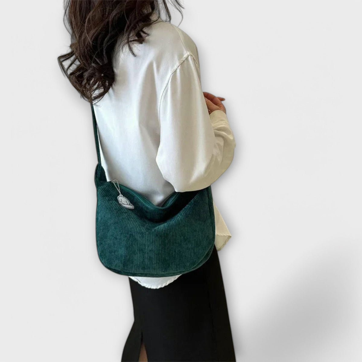 Corduroy Adjustable Strap Crossbody Bag