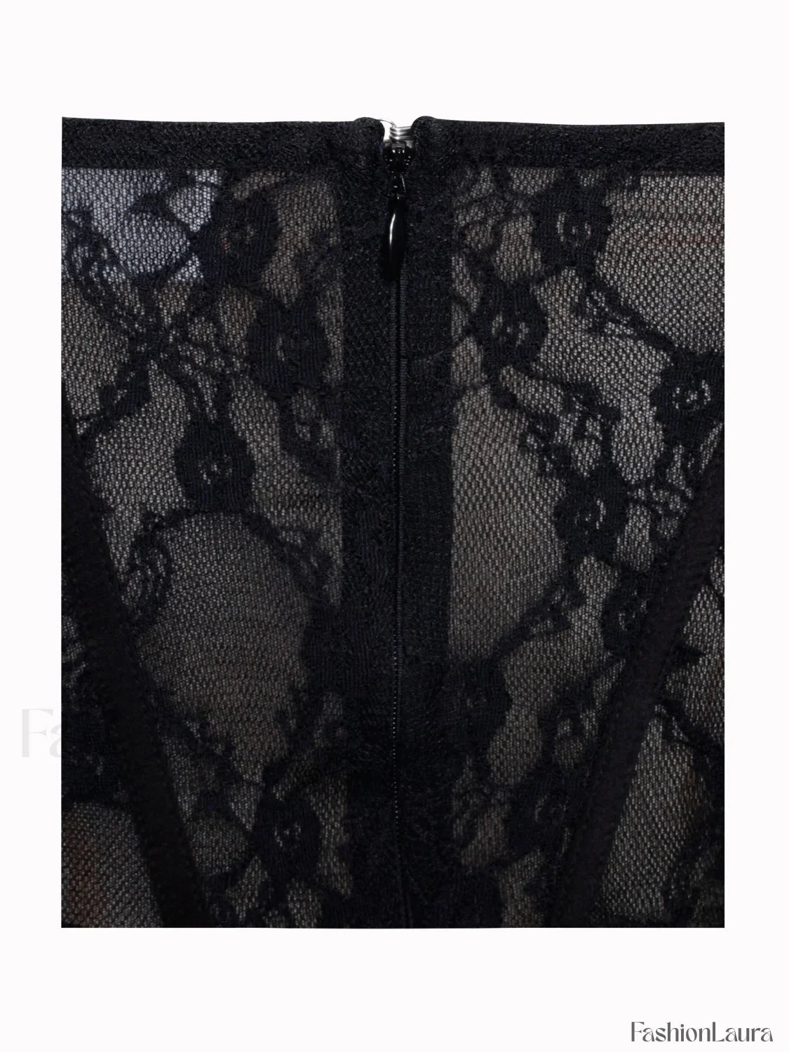 Quennell Black Lace Charming Corset Maxi Dress