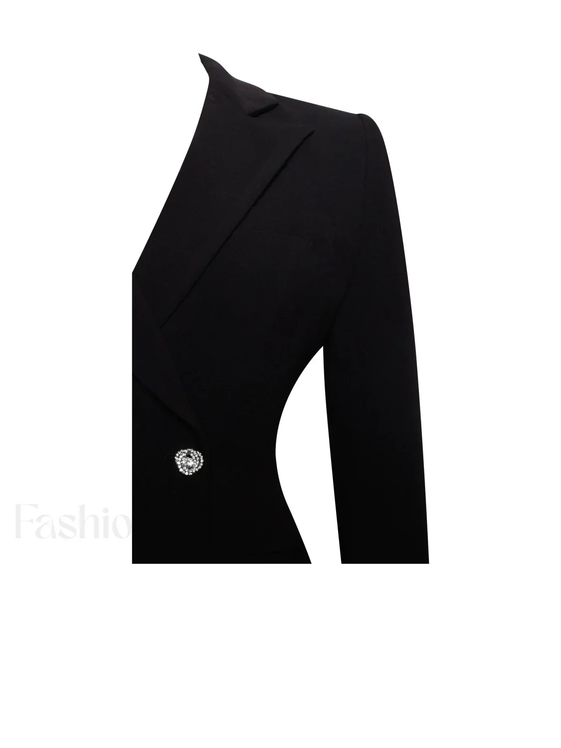 Quilla Black Feather Crystal Graceful Sleeve Backless Blazer Dress