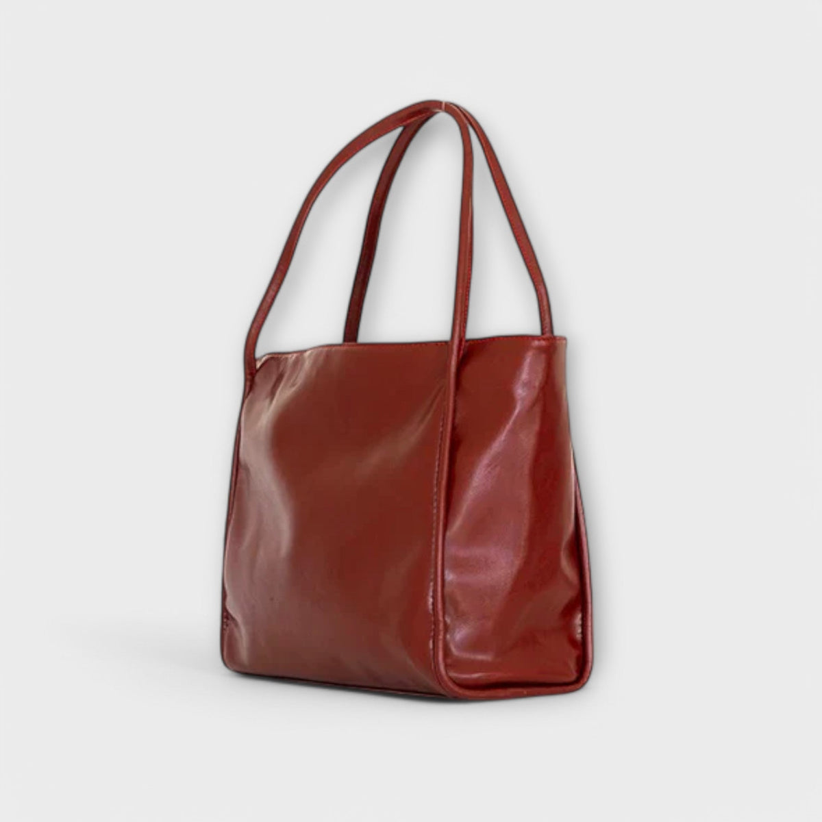 Slouchy Faux Leather Shoulder Tote Bag