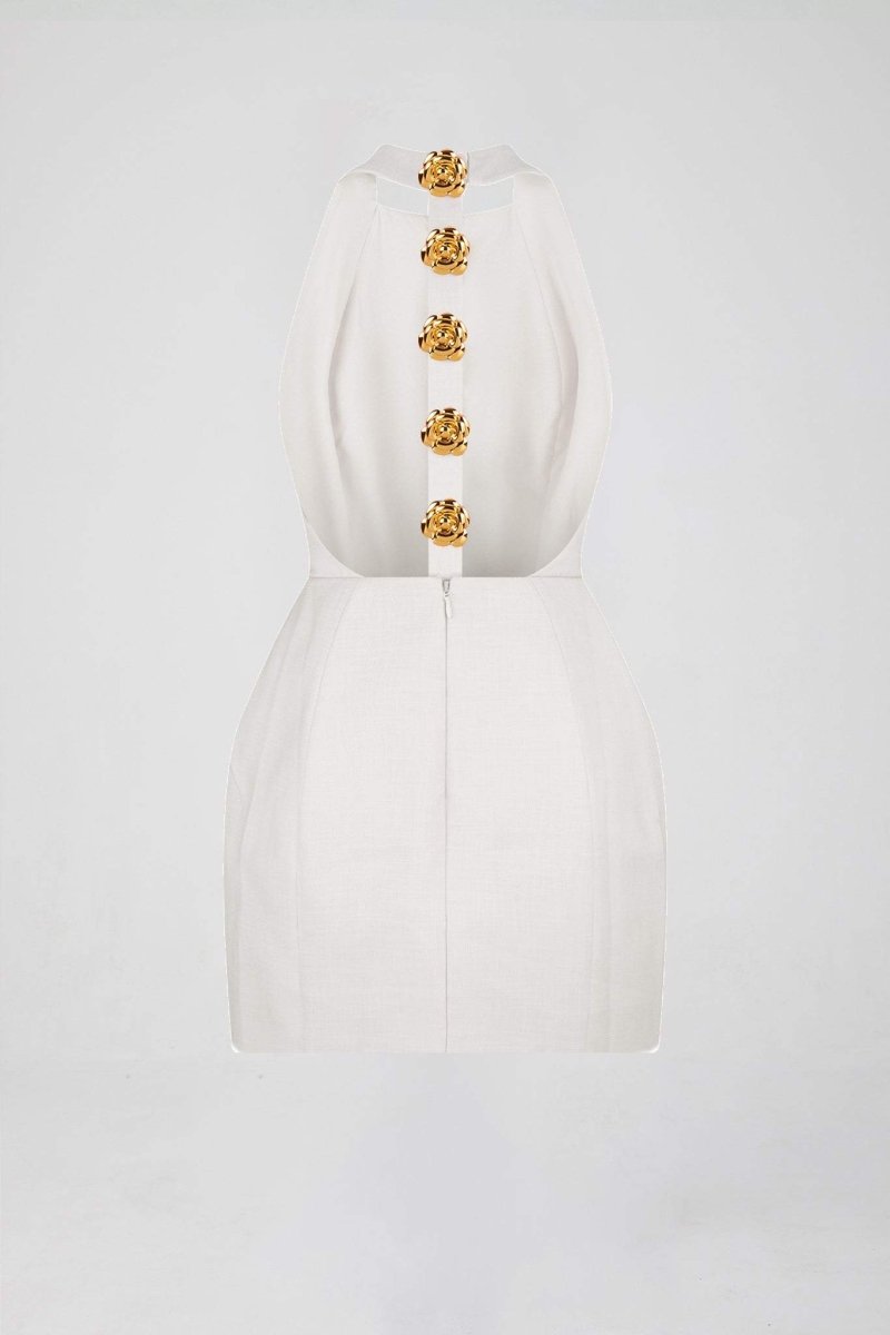 Catalina Premium Backless Halterneck Mini Dress Rebecca Elevated Occasion Wear