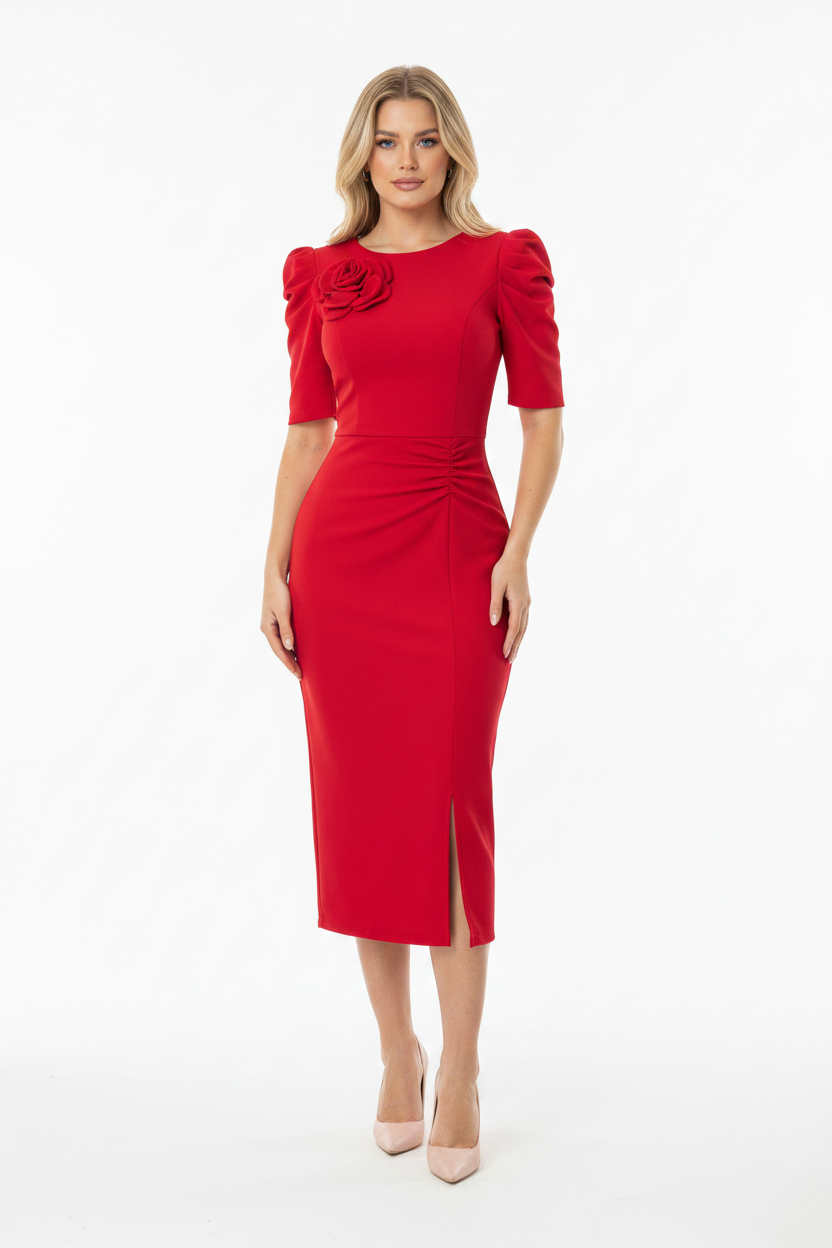Chic Floral Bodycon Cocktail Dress with Elegant Fit and Stretch Fabric - Jamota