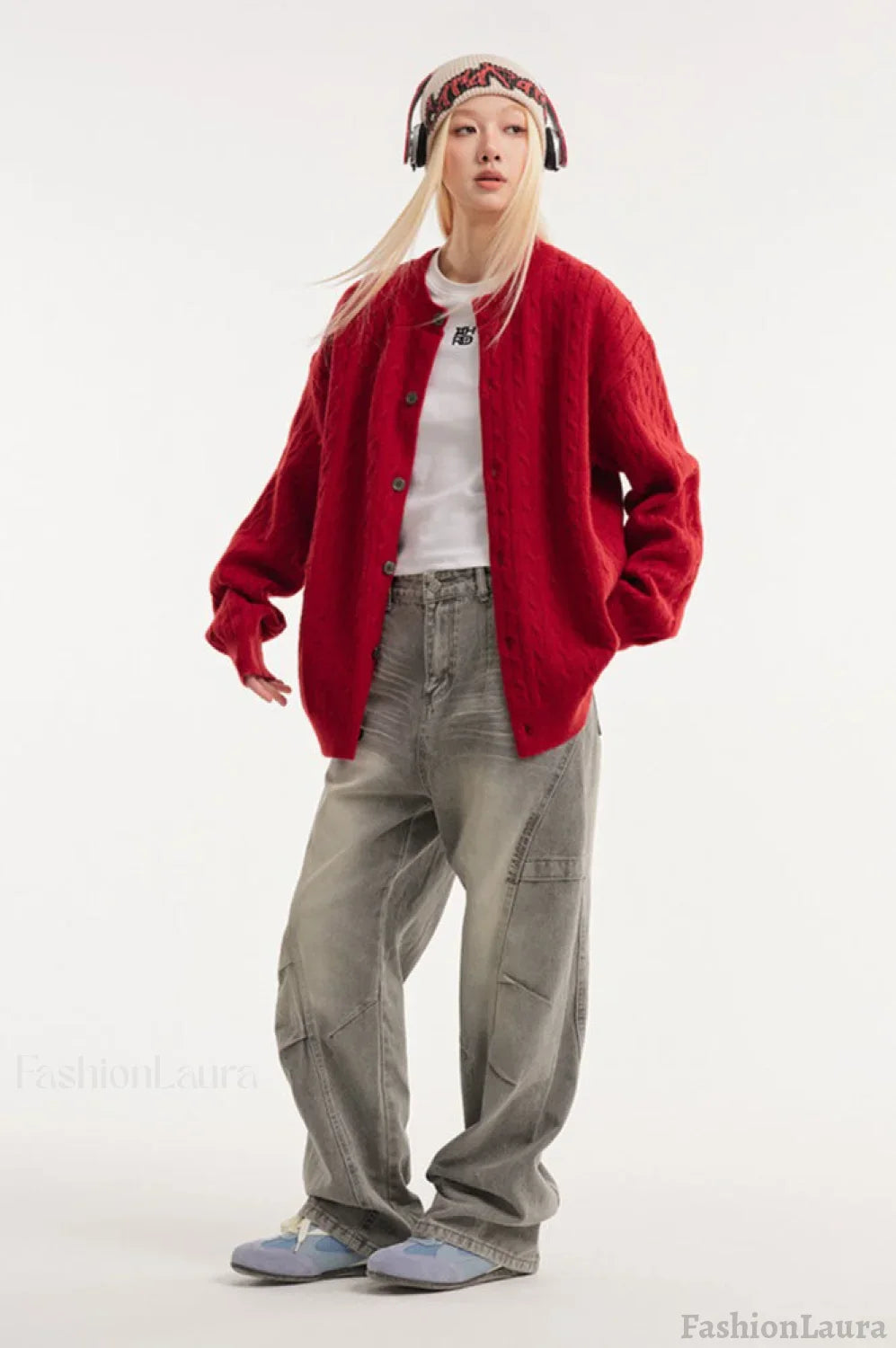 Relaxed Fit Cable Cardigan