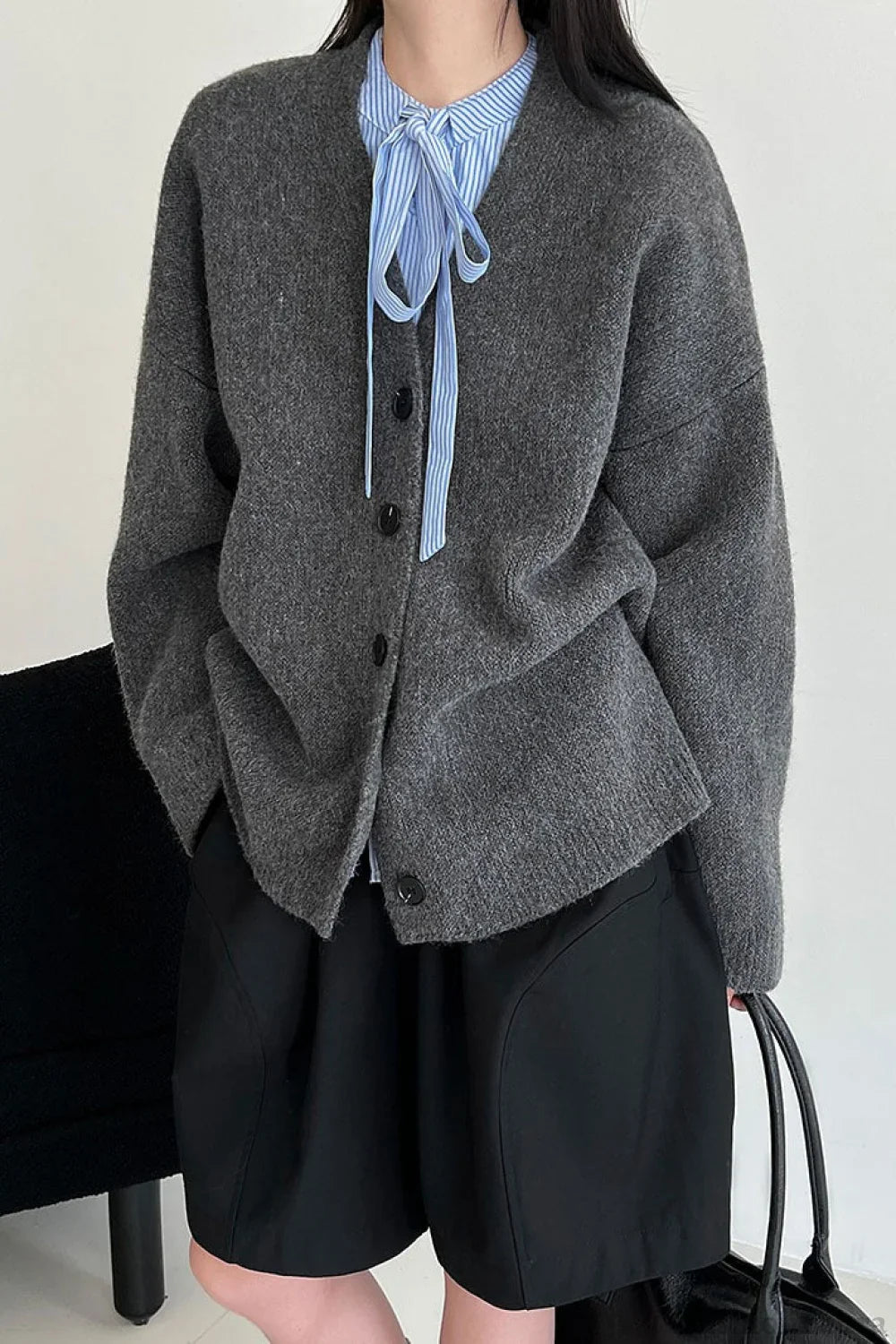 Relaxed Fit Vintage Cardigan Grey / One Size