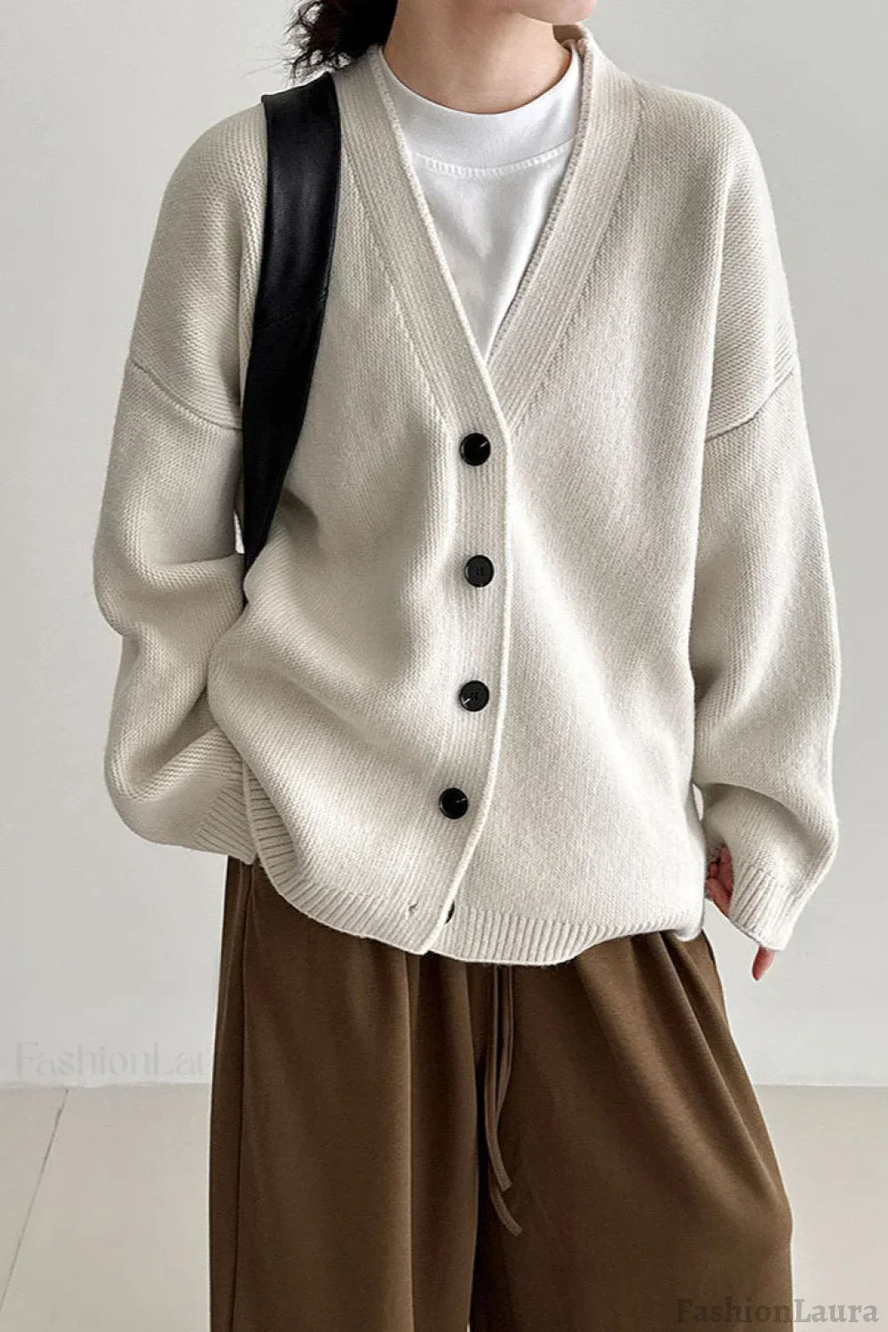 Relaxed Fit Vintage Cardigan White / One Size