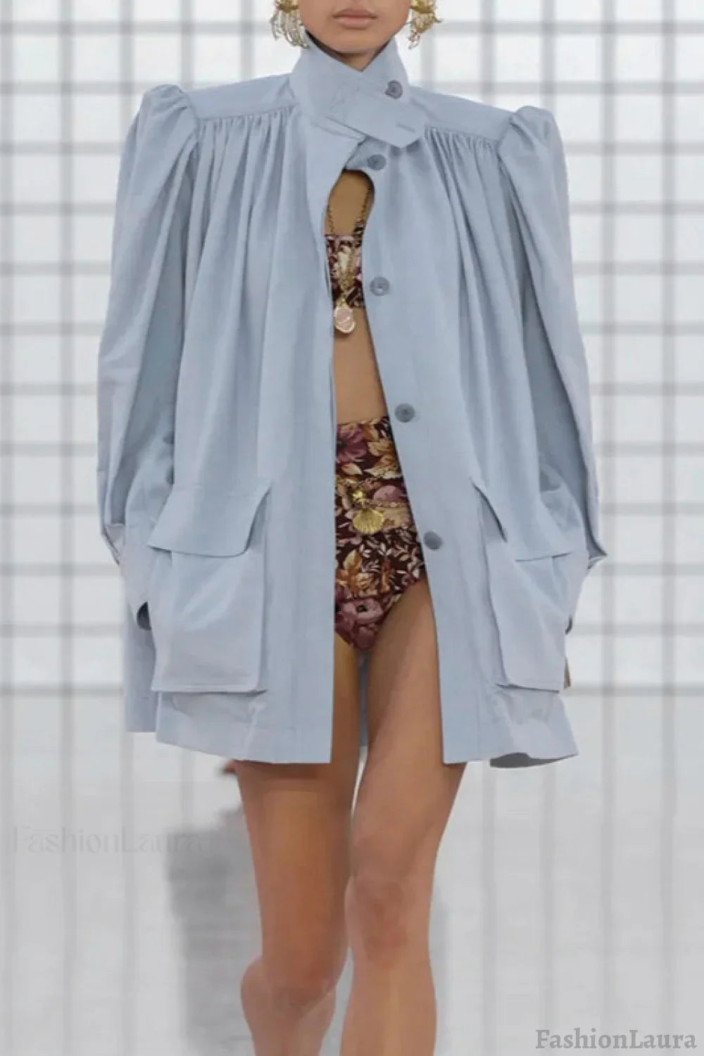 Relaxed Pleated Detail Jacket