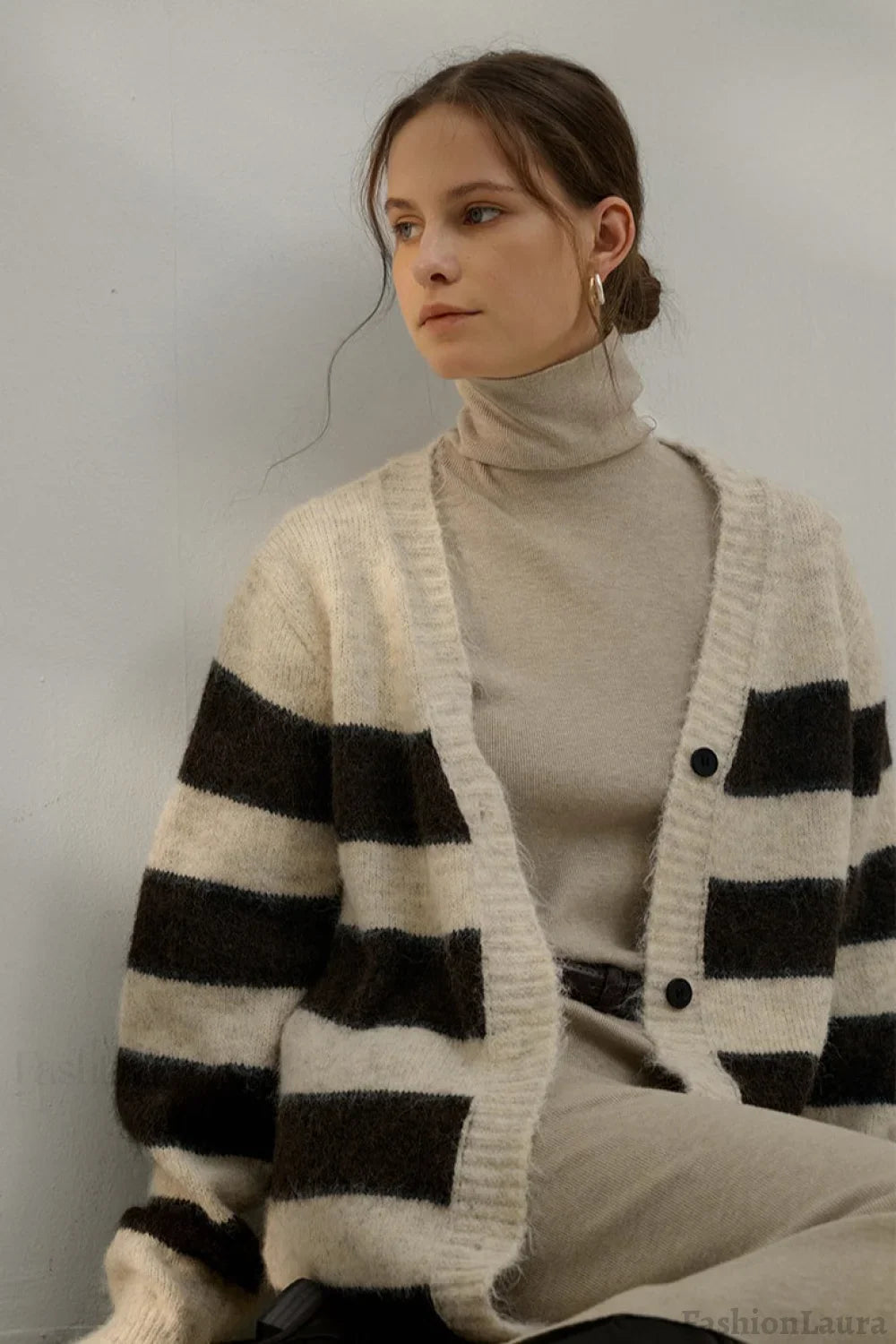 Relaxed Stripe Knit Cardigan