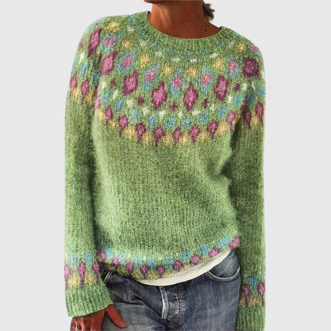 Sandra | Retro Scandinavian Knitted Sweater