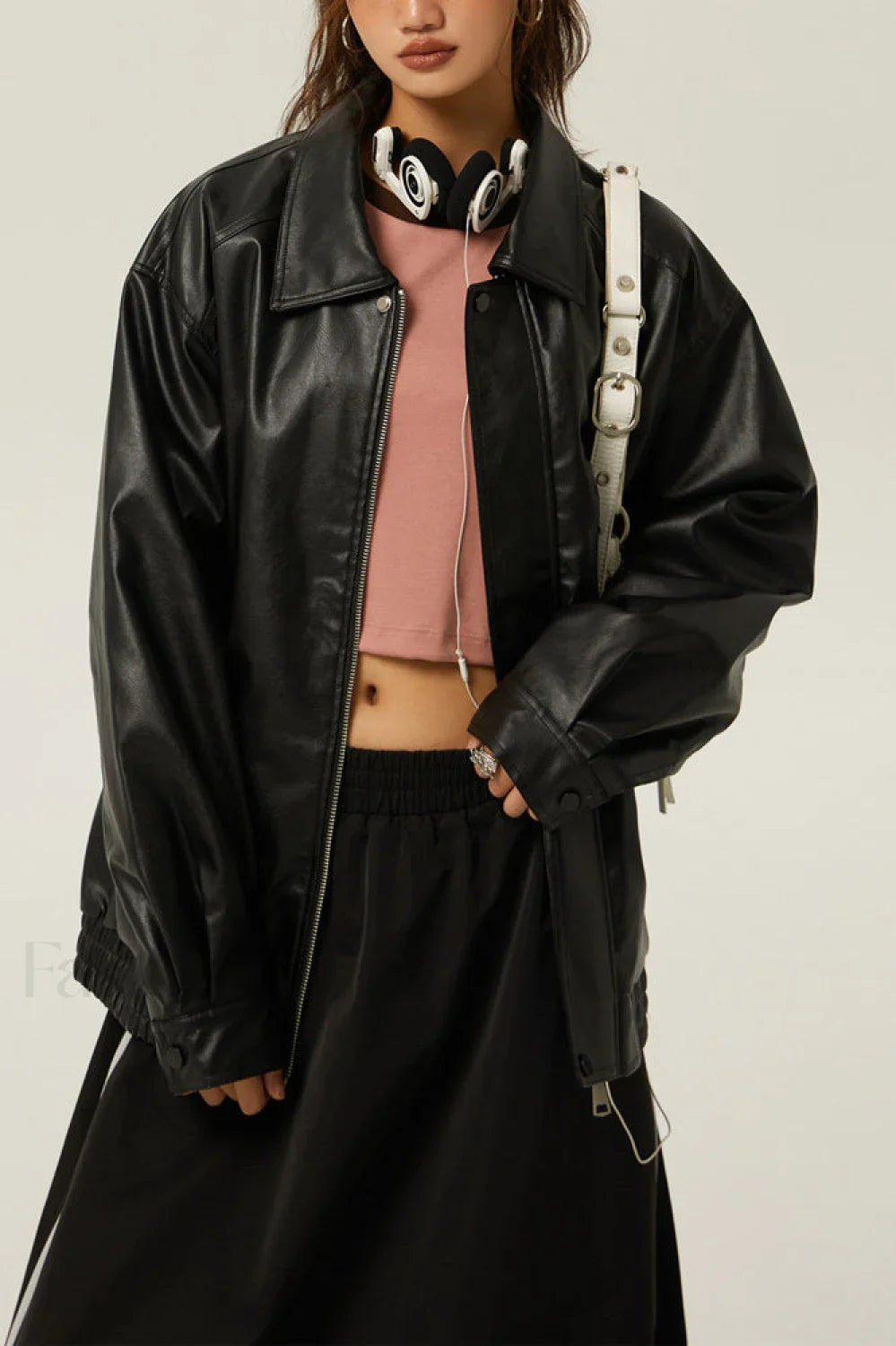 Retro Loose Fit Moto Jacket