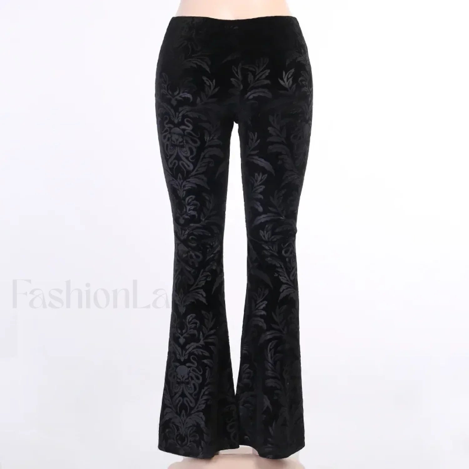Retro Print Black Pants for Halloween Celebrations