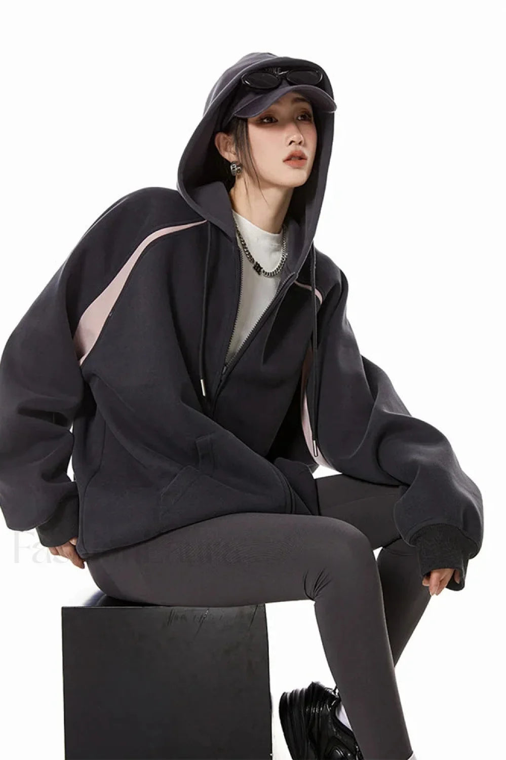 Retro Y2K Hooded Zipper Hoodie