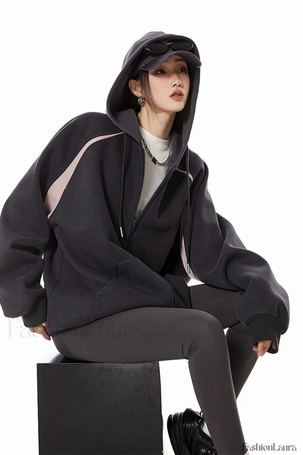 Retro Y2K Hooded Zipper Hoodie